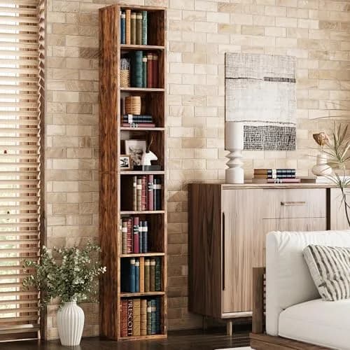 IRONCK Bookshelves and Bookcases Floor Standing 8 Tiers Tall Narrow Bookshelf 71 in Tall | Stylish & Durable MDF Storage thumbnail 2