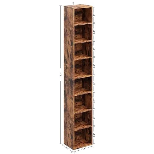 IRONCK Bookshelves and Bookcases Floor Standing 8 Tiers Tall Narrow Bookshelf 71 in Tall | Stylish & Durable MDF Storage thumbnail 3