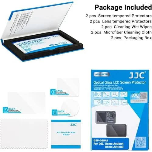 JJC Screen Protector for DJI Osmo Action 4/3 | 9H Ultra Clear Tempered Glass, 0.3mm, Anti-Fingerprint & Scratch Resistance thumbnail 6