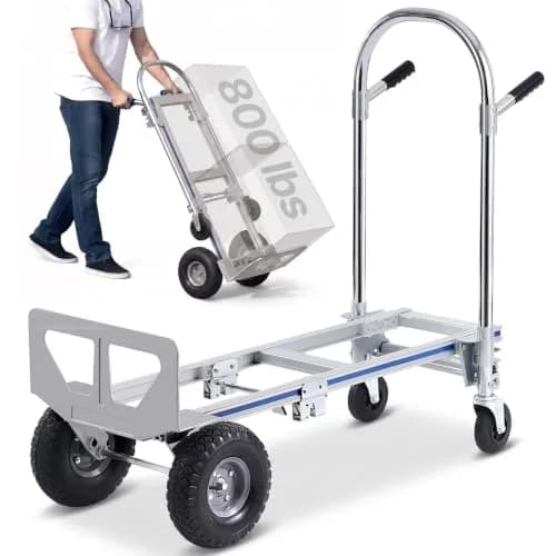 VEVOR Aluminum Truck 2 in 1 | Heavy Duty Industrial Folding Hand Truck & Dolly, 800 lbs Load thumbnail 1