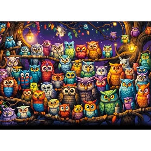 TangComplete Owl Family 1000 Piece Jigsaw Puzzle 70cm x 50cm | Educational & Non-Toxic Puzzle thumbnail 1