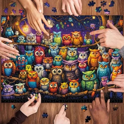 TangComplete Owl Family 1000 Piece Jigsaw Puzzle 70cm x 50cm | Educational & Non-Toxic Puzzle thumbnail 5