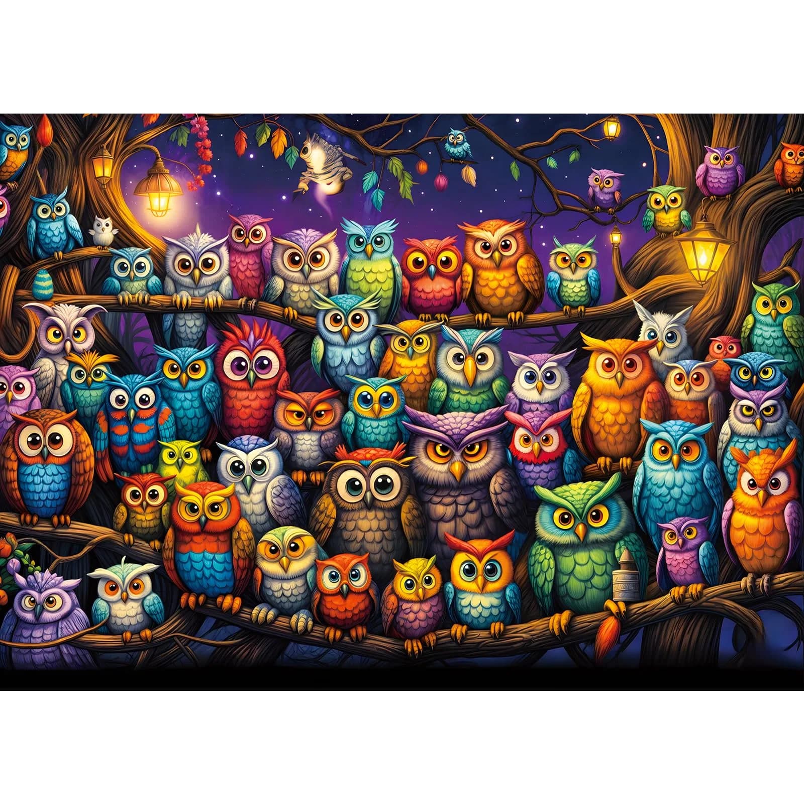 TangComplete Owl Family 1000 Piece Jigsaw Puzzle 70cm x 50cm | Educational & Non-Toxic Puzzle