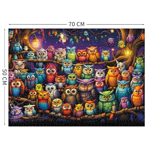 TangComplete Owl Family 1000 Piece Jigsaw Puzzle 70cm x 50cm | Educational & Non-Toxic Puzzle thumbnail 2
