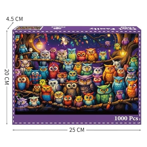 TangComplete Owl Family 1000 Piece Jigsaw Puzzle 70cm x 50cm | Educational & Non-Toxic Puzzle thumbnail 3