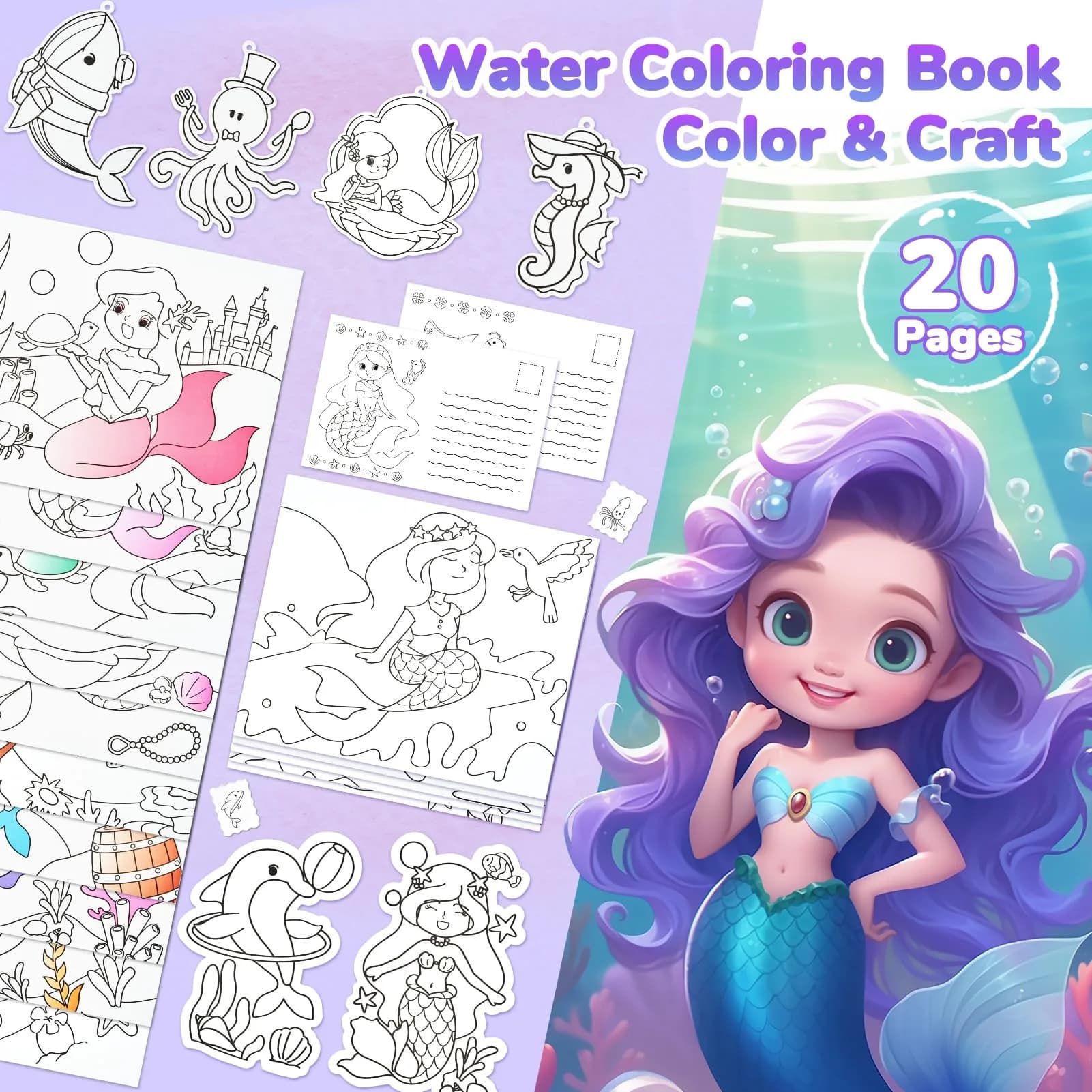 JoyCat Paint with Water Coloring Book for Toddlers | Underwater World Theme - view 2