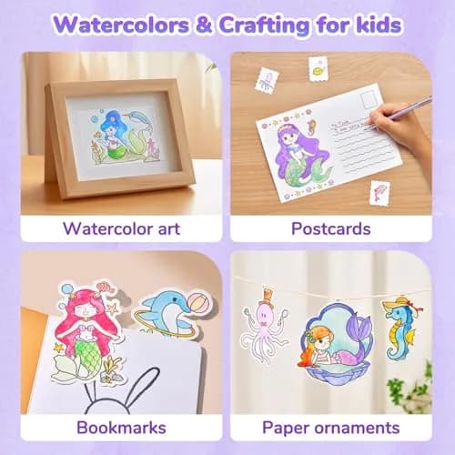 JoyCat Paint with Water Coloring Books for Toddlers (Underwater World) 22.1 cm x 24.4 cm x 1.7 cm | Mess-Free Toddler Art Activity thumbnail 3