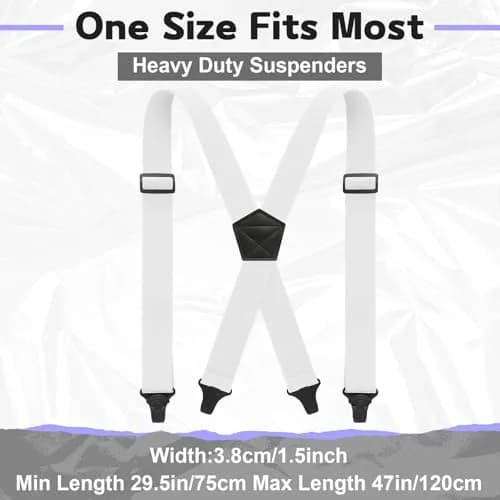 Janmercy Men's Hidden X-Back Suspenders | 120 cm (47.24 Inches) White Polyester thumbnail 6