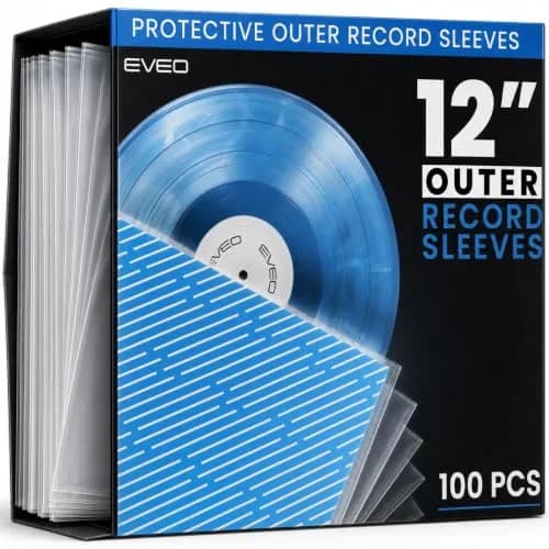 EVEO Crystal Clear Outer Vinyl Record Sleeves 3 Mil 32.9cm (12.75") | Archival Standard Protection for LPs thumbnail 1