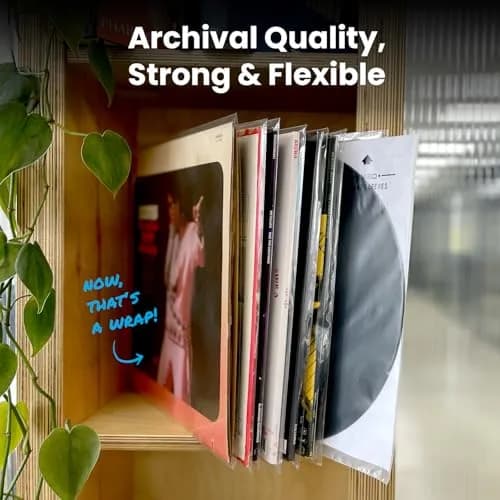 EVEO Crystal Clear Outer Vinyl Record Sleeves 3 Mil 32.9cm (12.75") | Archival Standard Protection for LPs thumbnail 3