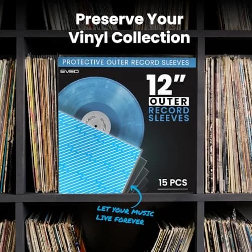 EVEO Outer Vinyl Record Sleeves 100 Count | Crystal Clear Polypropylene for LP Protection thumbnail 7