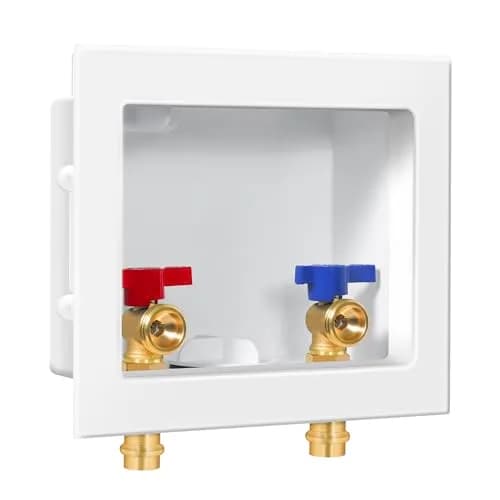 SECKWHALE Press Washing Machine Outlet Box with Center Drain 207.5 cu in | Copper Press Connections, Recessed Box, 1/2 Inch Press x 3/4 Inch MHT thumbnail 1