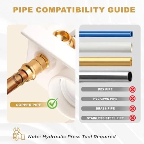 SECKWHALE Press Washing Machine Outlet Box with Center Drain 207.5 cu in | Copper Press Connections, Recessed Box, 1/2 Inch Press x 3/4 Inch MHT thumbnail 7