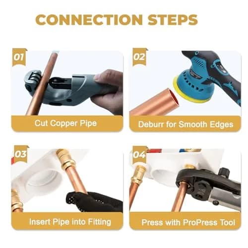 SECKWHALE Press Washing Machine Outlet Box with Center Drain 207.5 cu in | Copper Press Connections, Recessed Box, 1/2 Inch Press x 3/4 Inch MHT thumbnail 8