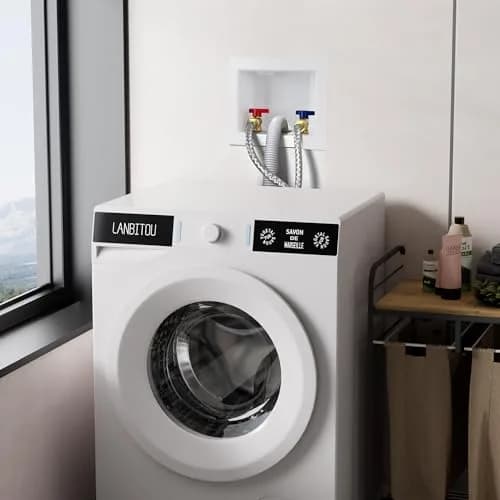 SECKWHALE Press Washing Machine Outlet Box with Center Drain 207.5 cu in | Copper Press Connections, Recessed Box, 1/2 Inch Press x 3/4 Inch MHT thumbnail 2