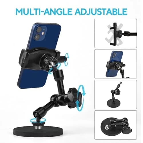 HOYXUN Magnetic Phone Holder for Gym, Heavy Duty 360° Adjustable Metal Arm | Strong Magnet & Multi-Angle Support thumbnail 3