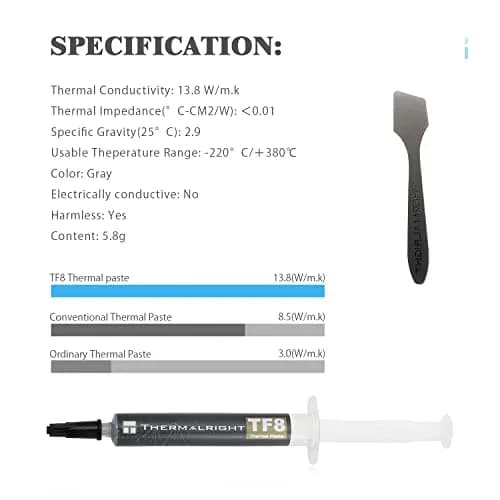 Thermalright TF8 5.8g Thermal Paste | 13.8W/m.k High Conductivity thumbnail 4