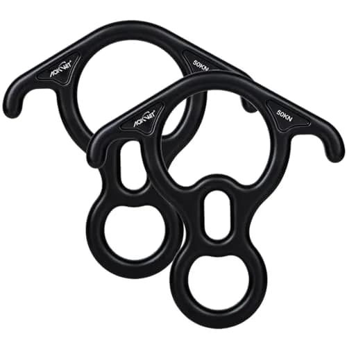 AOKWIT 50kN Rescue Figure 8 Descender 282g (9.95 oz) | Bent-Ear Belay Device for Climbing & Rescue thumbnail 1