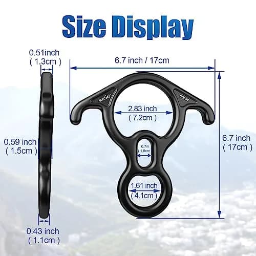 AOKWIT 50kN Rescue Figure 8 Descender 282g (9.95 oz) | Bent-Ear Belay Device for Climbing & Rescue thumbnail 8