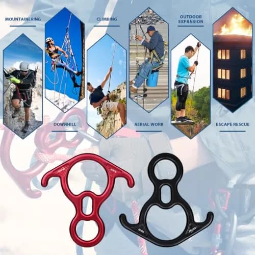AOKWIT 50KN Rescue Figure 8 Descender 282g (9.95oz) | Bent-Ear Belay Device for Rock Climbing, Rappelling, and Rescue thumbnail 7