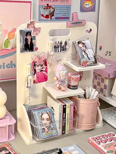 irLocy White Caddy Large | Kpop Desk Organizer with Drawers for Dorm & Office thumbnail 1