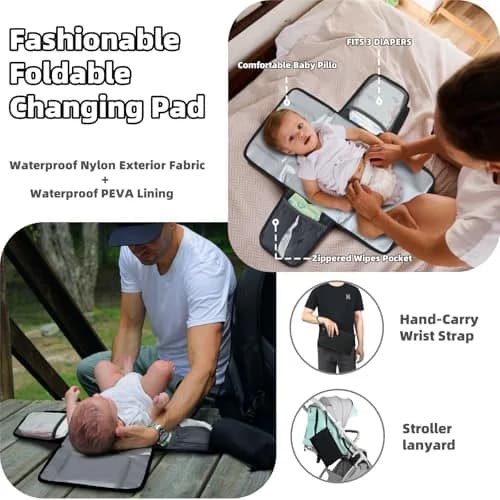 ROSEGIN Diaper Bag Backpack for Dad and Men, Large 35L Travel Baby Bag with Changing Pad & Insulated Pockets (Shadow Black) thumbnail 3
