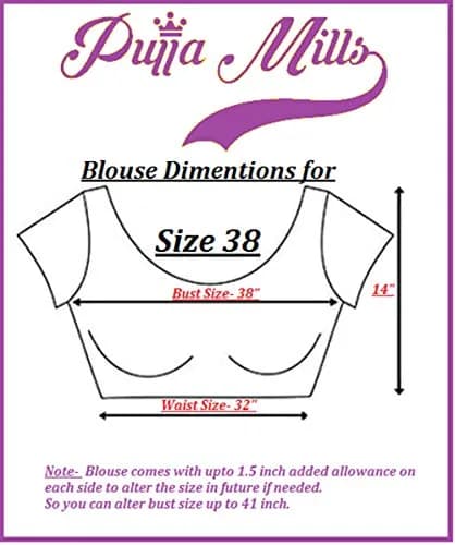 Pujia Mills Women's Heavy Silver Jari Thread Readymade Blouse for Saree Lehenga, White, 36 thumbnail 7