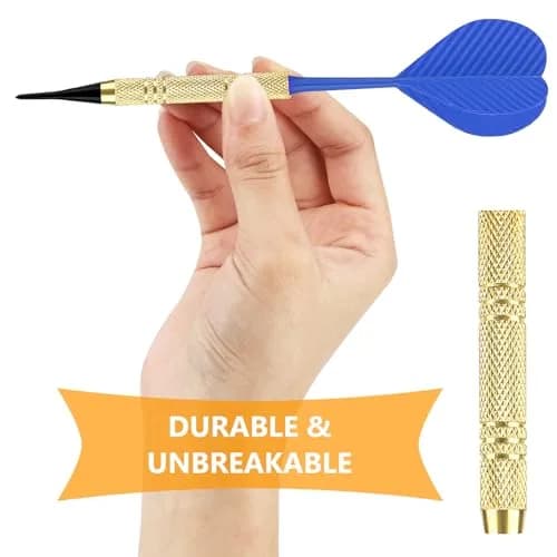 Accmor 20 Pack Soft Tip Darts Set with 100 Extra 2BA Tips | Gold Color, 13g Weight thumbnail 4