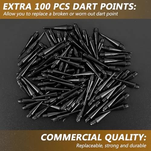 Accmor 20 Pack Soft Tip Darts Set with 100 Extra 2BA Tips | Gold Color, 13g Weight thumbnail 6