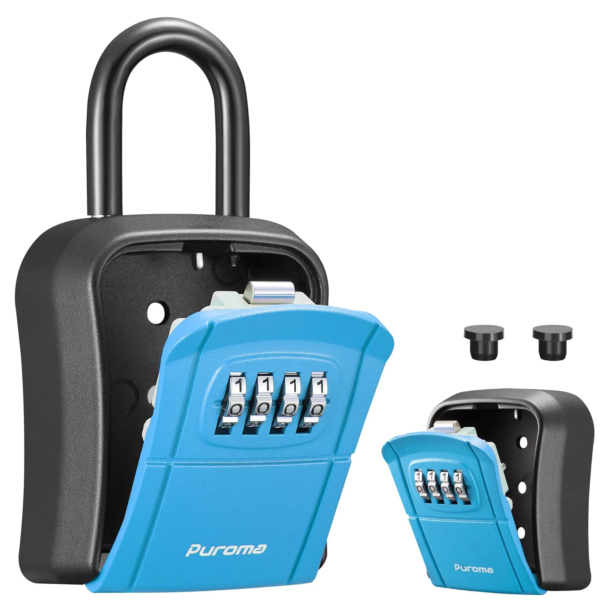Puroma Blue Key Lock Box with 4-Digit Combination | 15.6 cm (6.14 in) Length - main product image