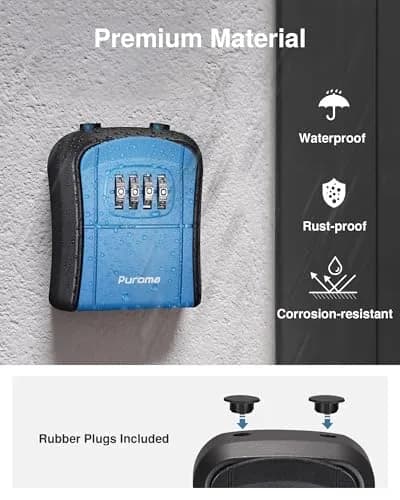 Puroma Blue Key Lock Box with 4-Digit Combination | 15.6 cm (6.14 in) Length thumbnail 4