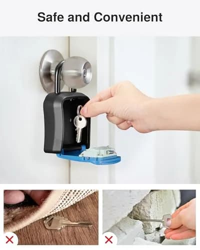 Puroma Blue Key Lock Box with 4-Digit Combination | 15.6 cm (6.14 in) Length thumbnail 6