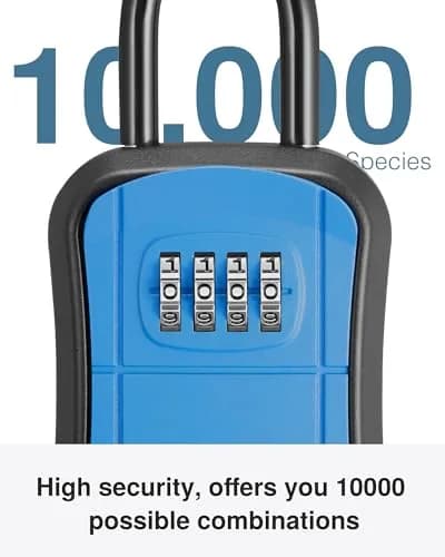 Puroma Blue Key Lock Box with 4-Digit Combination | 15.6 cm (6.14 in) Length thumbnail 3