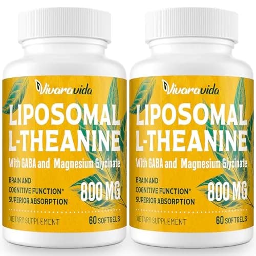Vivaravida L-Theanine 800mg Supplement with GABA & Magnesium Glycinate | Sleep & Relaxation Support thumbnail 1