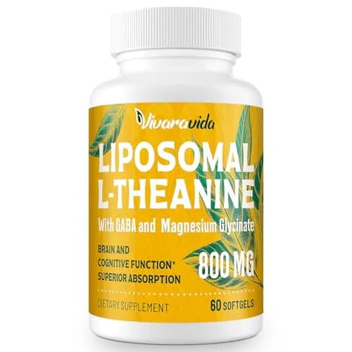 Vivaravida L-Theanine 800mg Supplement with GABA and Magnesium Glycinate | Sleep & Relaxation (60 Softgels) thumbnail 1