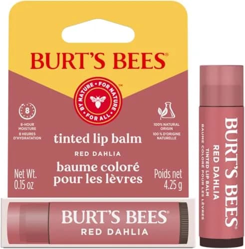 Burt's Bees Tinted Lip Balm Red Dahlia 0.15oz | Natural, Hydrating, Semi-Glossy Finish thumbnail 3
