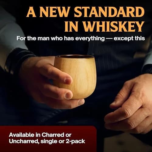 Oaksip Charred Wooden Bourbon Glass | Flavor Preserving Old Fashioned Glass | Whiskey & Bourbon Gift for Men, Dad, Brother thumbnail 5