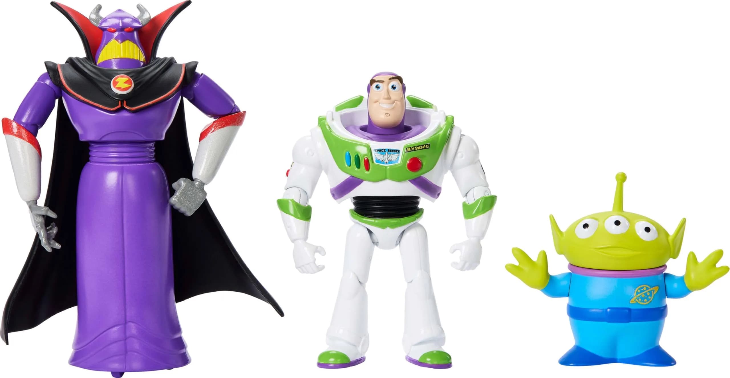 Mattel Toy Story Intergalactic 3-Pack Action Figures | Buzz, Zurg & Alien, 4-Inch Scale, Posable Toys — Multicolor