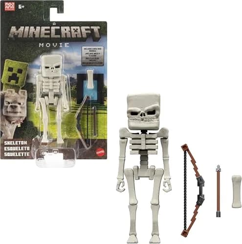 Mattel Minecraft Skeleton Action Figure & Accessories Set 4-inch Scale | Inspired by A Minecraft Movie thumbnail 1