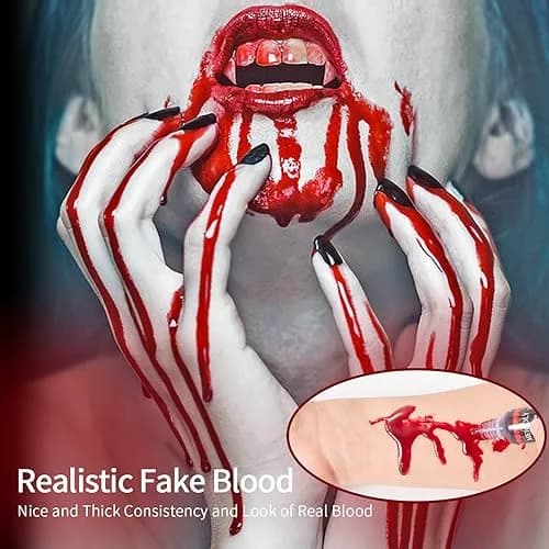 MEICOLY Edible Fake Blood with Capsules | 30ml (1.06 Fl Oz) Realistic Stage Blood for SFX Makeup thumbnail 2