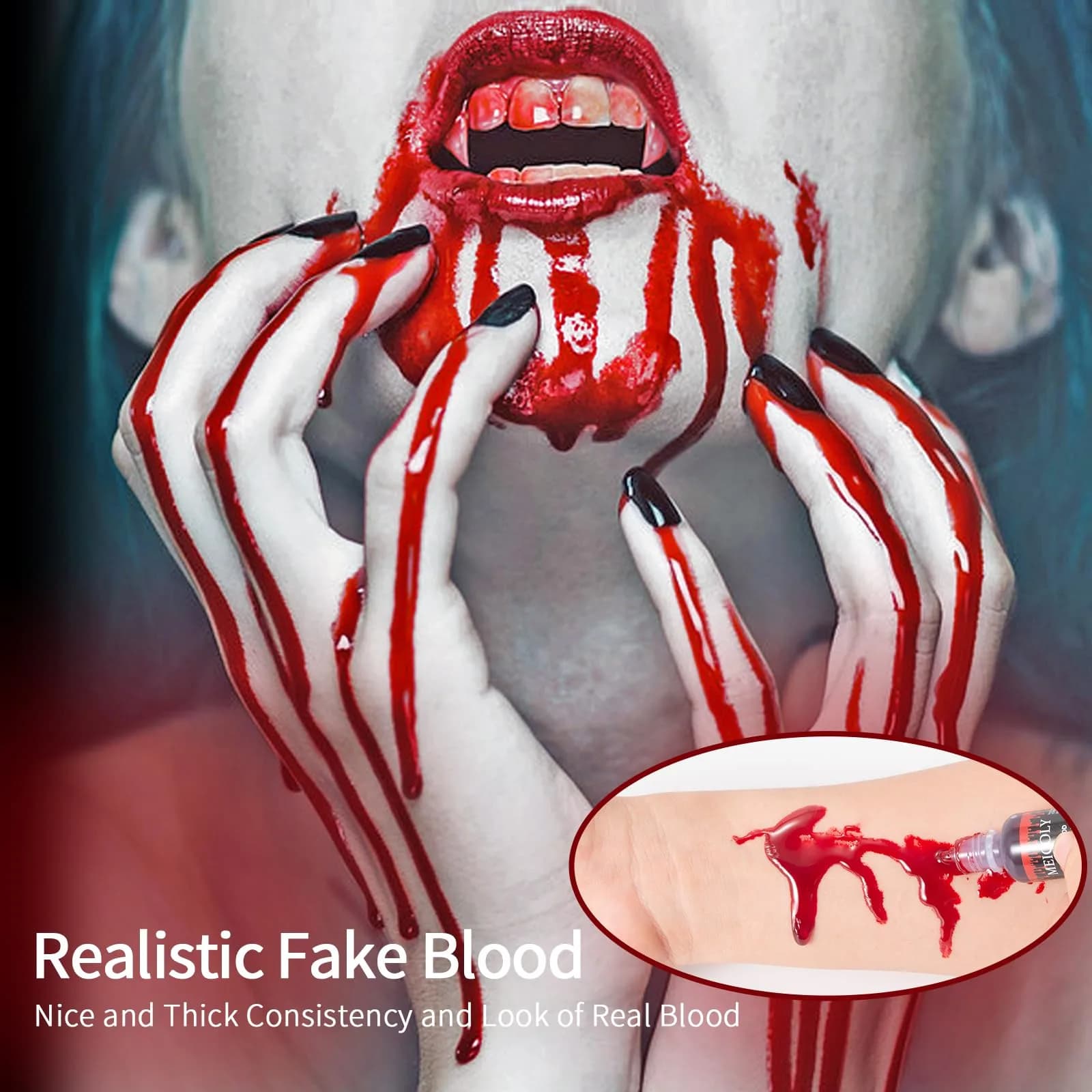 MEICOLY 1 pc Edible Fake Blood with 12 Capsules - Realistic SFX Makeup - view 3