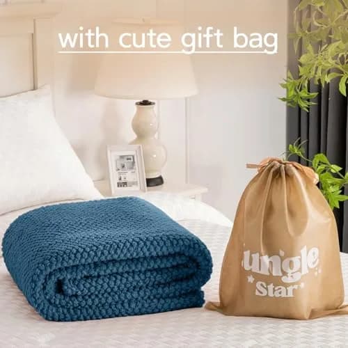 Jungle Star Blue Soft Fleece 300GSM Twin Blanket 152cm x 203cm (60"x80") | Cozy Flannel for Couch, Bed, Sofa thumbnail 5