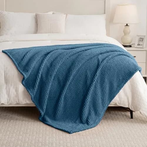 Jungle Star Blue Soft Fleece 300GSM Twin Blanket 152cm x 203cm (60"x80") | Cozy Flannel for Couch, Bed, Sofa thumbnail 3