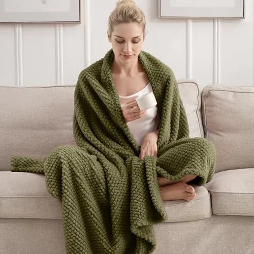 Jungle Star Green Blanket Queen Size | Super Soft 300GSM Cozy Throw for Couch & Bed thumbnail 5