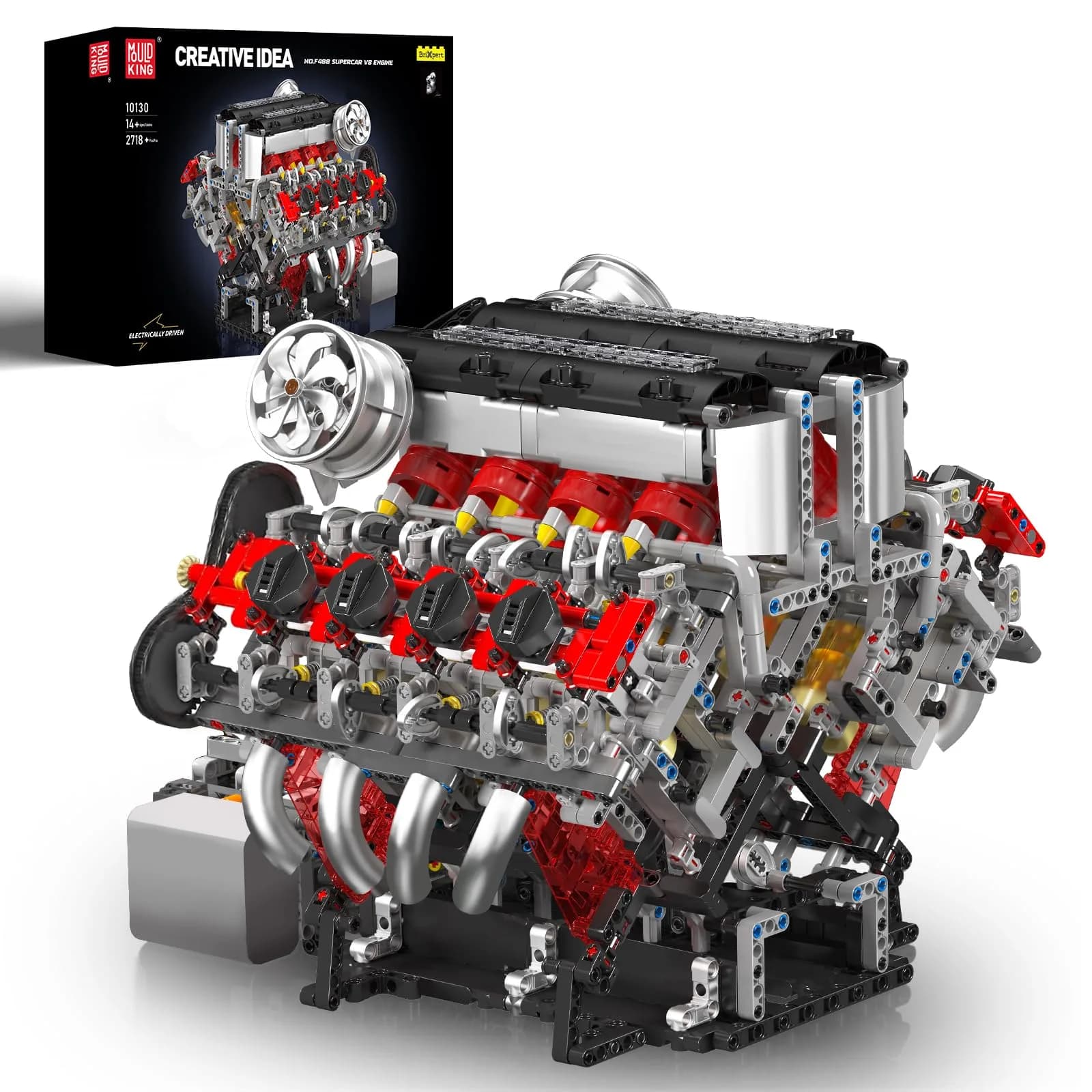 Mould King 10130 V8 Engine Model Kit | Build a Realistic Car Engine for Adults