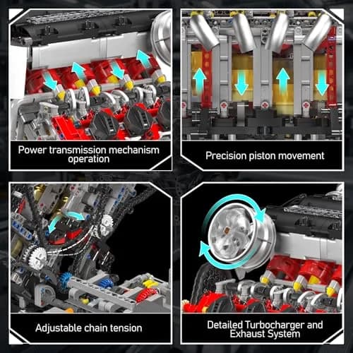 Mould King 10130 V8 Engine Model Kit | Build a Realistic Car Engine for Adults thumbnail 4