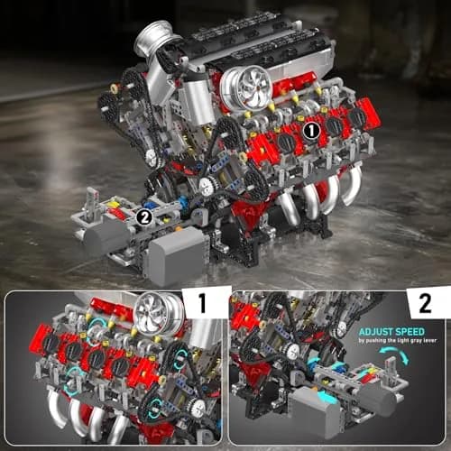 Mould King 10130 V8 Engine Model Kit | Build a Realistic Car Engine for Adults thumbnail 3