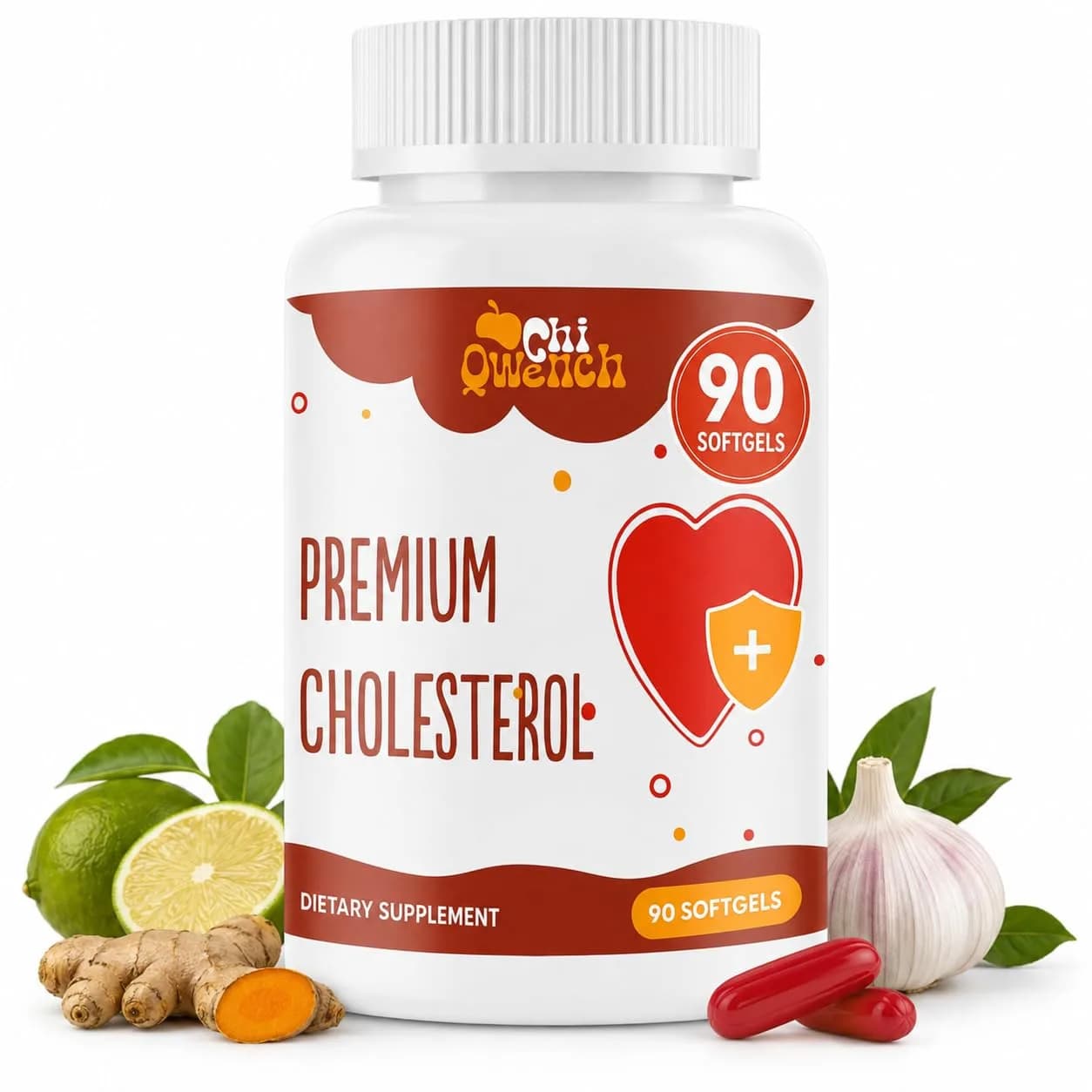 ChiQwench Cholesterol Supplements with Plant Sterols 90 Softgels | Support Normal Cholesterol Levels — No