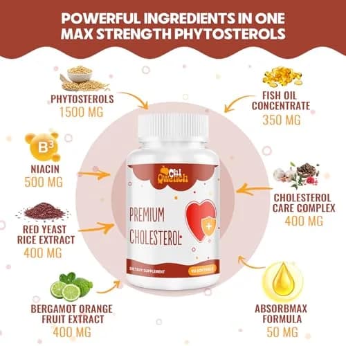 ChiQwench Cholesterol Supplements with Plant Sterols 90 Softgels | Support Normal Cholesterol Levels thumbnail 3