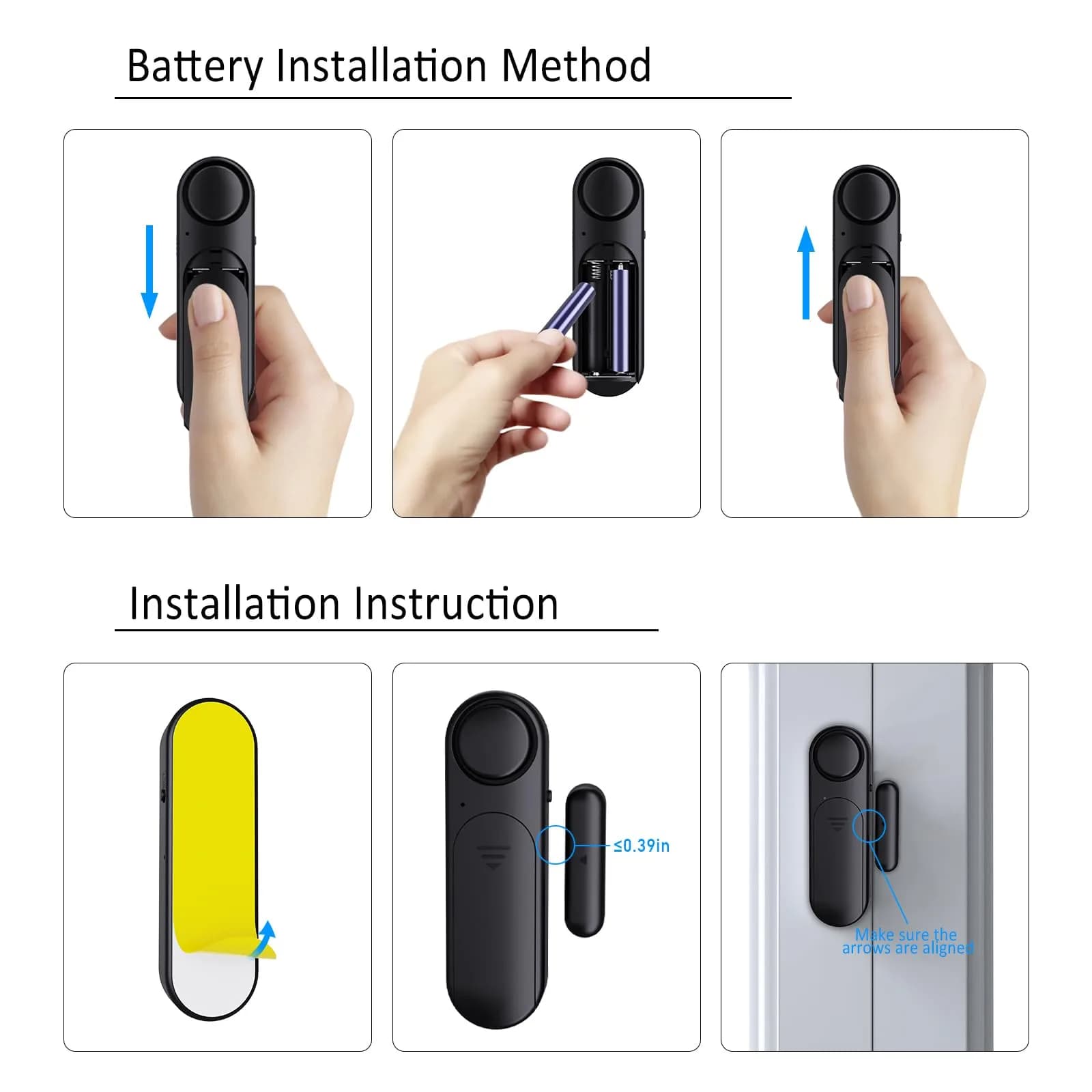 METAK Wireless Door and Window Alarm 2-Pack | 120dB Loud Alert with Remote Control - view 7